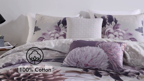 Bebejan Bloom Purple 100% Cotton 5 Piece Reversible Comforter Set & Reviews