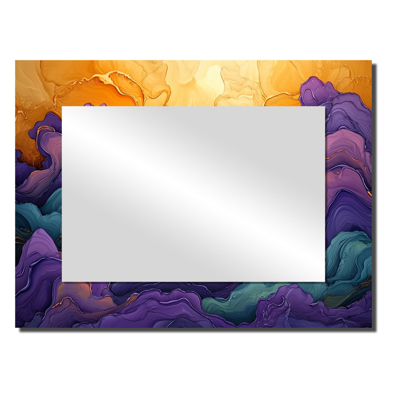 Dissous les limites des éclaboussures de gouttes, peinture I - miroir abstrait mural, imprimé sur métal, 24 po x 32 po