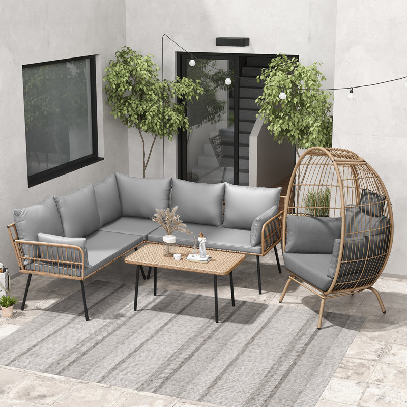 Ensemble de conversation d'extérieur pour 6 personnes Balconera