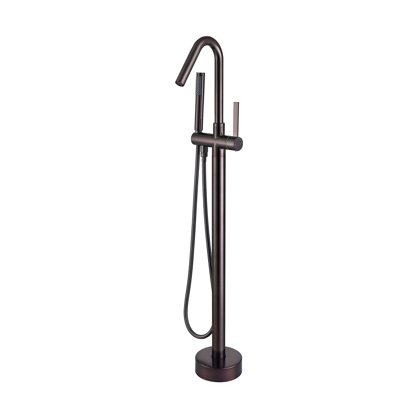 Robinet de baignoire monocommande à fixation au sol avec douche à main