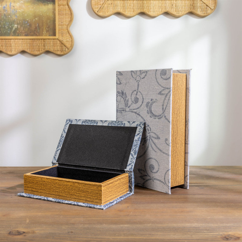 Astoria Grand Patterned Decorative Book Box (Set of 2) - Wayfair Canada