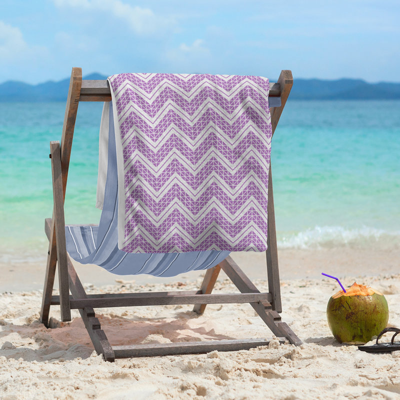 Serviette de plage Stephenie, Violet / argent clair