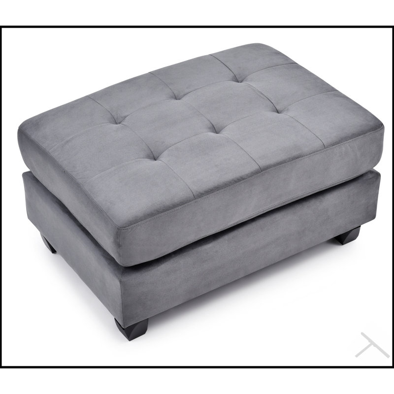 Repose-pieds contemporain élégant avec rangement dissimulé et rembourrage moelleux pour les espaces de vie modernes, Gris