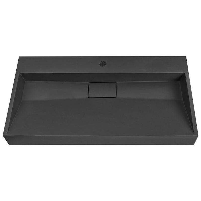 Wall Hung Basin QUENKO, Black, 900cm H x 460cm W x 120cm D, 1