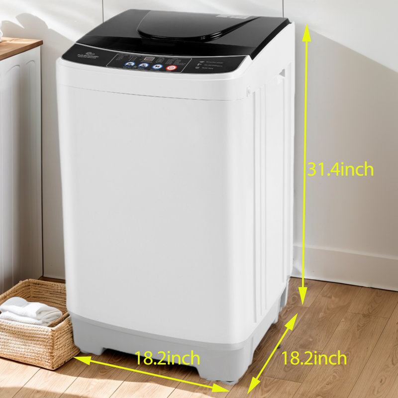 Delia 2,4 pi³ Laveuse portative haute efficacité en blanc / noir, Blanc / noir