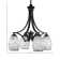 Zilo 4 Light Downlight Chandelier Shown In Graphite Finish With 5" Black Fusion Glass
