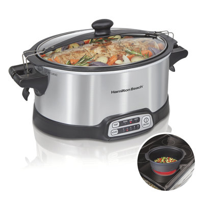 Hamilton Beach Stay Or Go Stovetop Sear  Cook 6 Quart Slow Cooker