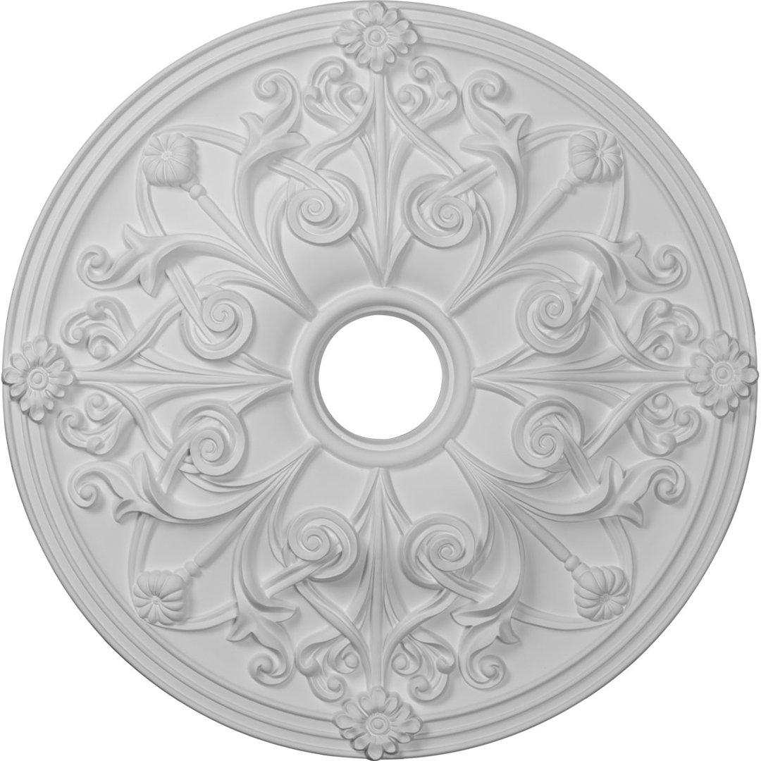 Endurathane Jamie Ceiling Medallion, 23 5/8"OD x 3 7/8"ID x 2 1/8"P (Fits Canopies up to 3 7/8") Ekena Millwork 