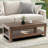 Damika Rectangular Coffee Table with 2-Tier Storage and Rustic Oak-488101273