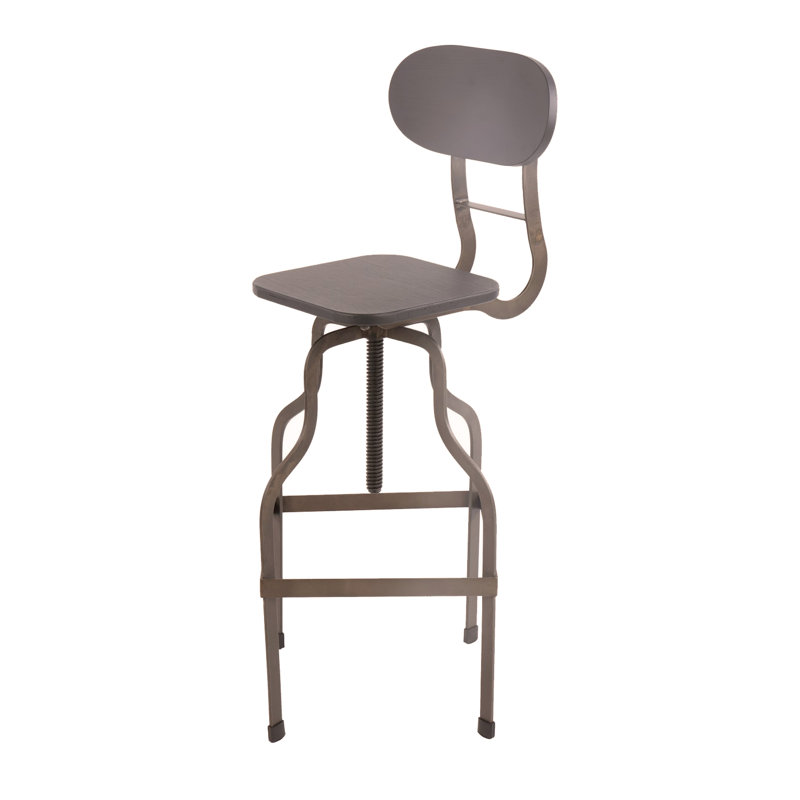 Versatile Industrial Metal And Wooden Stool For Various Settings