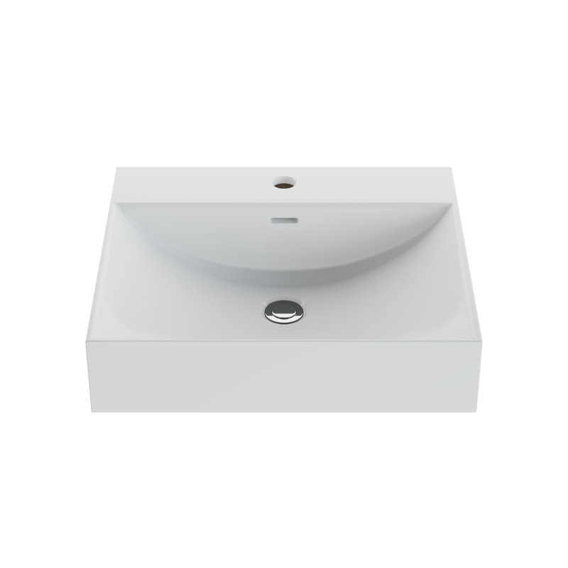 Cantrio ST-1916 19.1 inch SolidTech Matte White Solid Surface Countertop Bathroom Sink