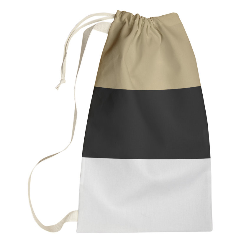 Nashville Fabric Laundry Bag with Handles, Small (29" H x 18" W x 1.5" D), Nashville Brown/Black/White