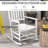 Outsunny Outdoor Rocking Chair Set of 2 with Side Table, Patio Wooden Rocking Chair with Smooth Armrests, High Back for Garden, Balcony, Porch, Supports Up to 352 lbs.-1039999083