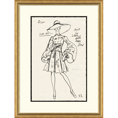Vintage Fashion Sketches Print by Esther Larson