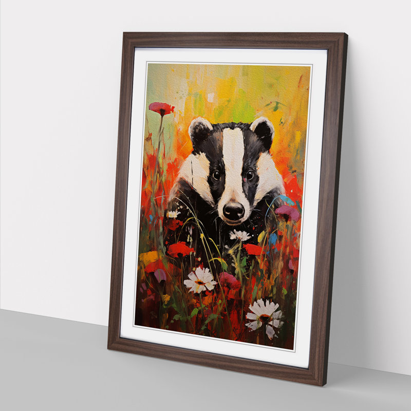 Single Picture Frame Print on Wood, Walnut Framed, 46cm H x 34cm W