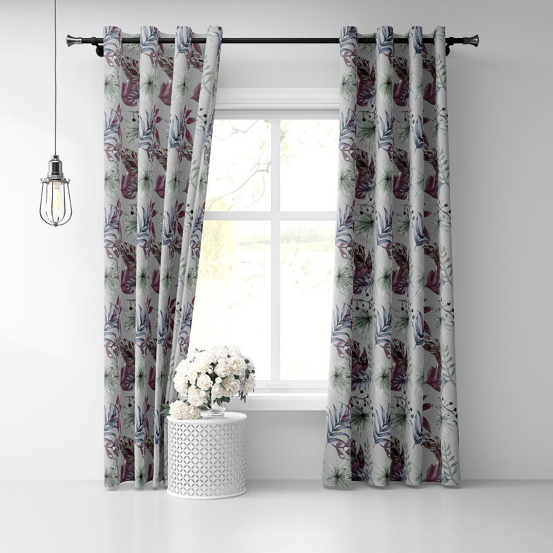 Paire de rideaux semi-transparents avec œillets Exotique, l 50" x L 84"