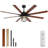 Modern 66 Inch Ceiling Fan With 6 Speed Wind 8 Blades Remote Control Reversible DC Motor With Light