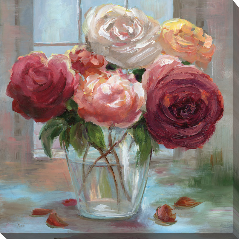«Rose Society», reproduction d'art sur toile tendue, H 18 po x l 18 po