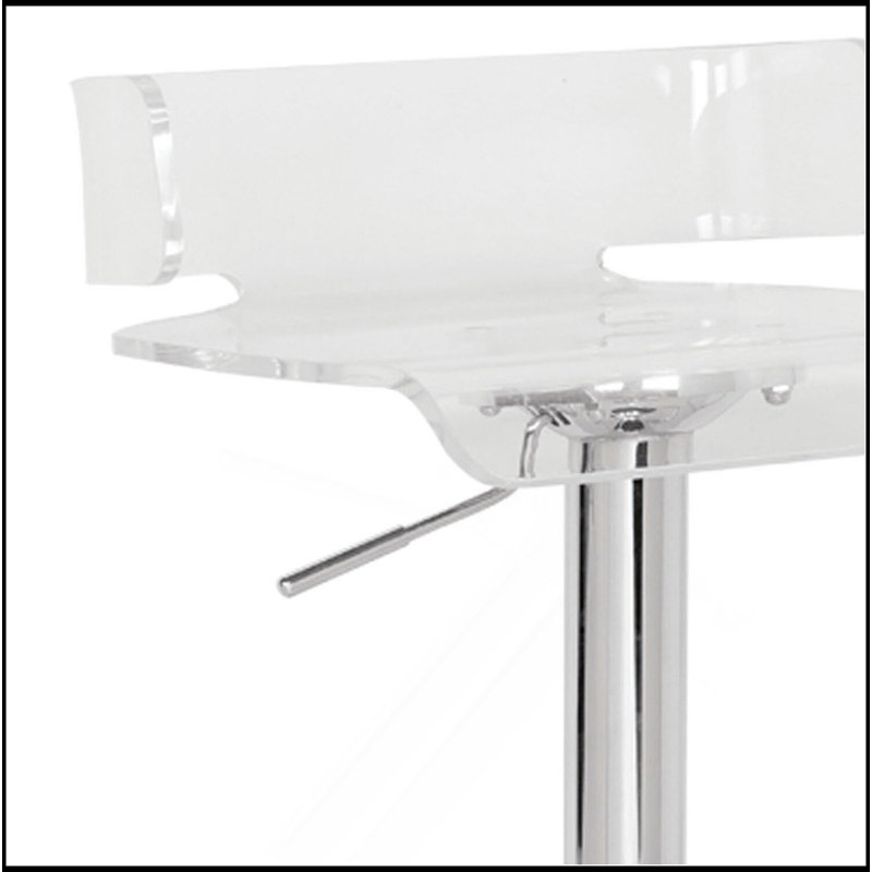 Tabouret réglable pivotant avec finition chromée Rania