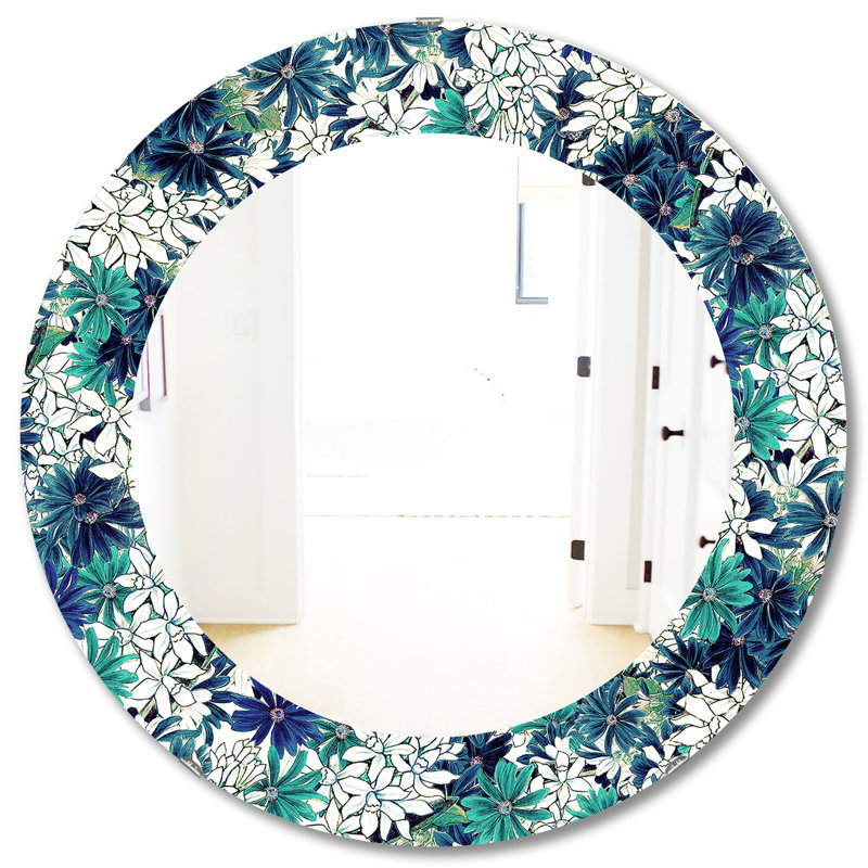 Miroir mural Flowers, H 31,5 po x l po