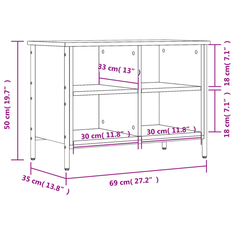 4 Pair Shoe Storage Cabinet, Smoked Oak