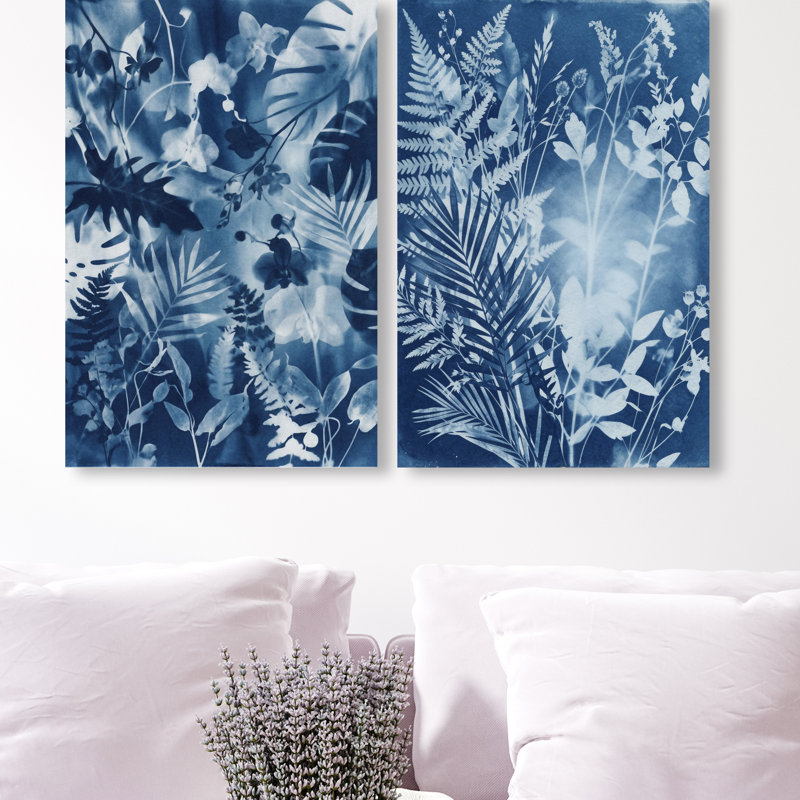 Blue Folliage Set Set by Oliver Gal, 16"H x 24"W, Gallery Wrapped