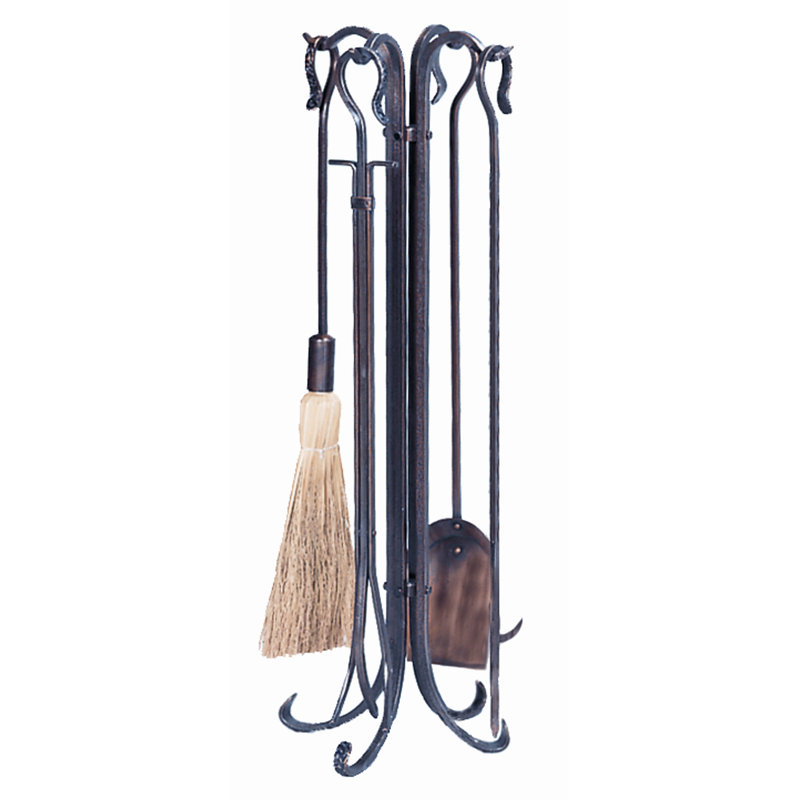 Ensemble d’outils de cheminée en acier 5 pièces Bambu