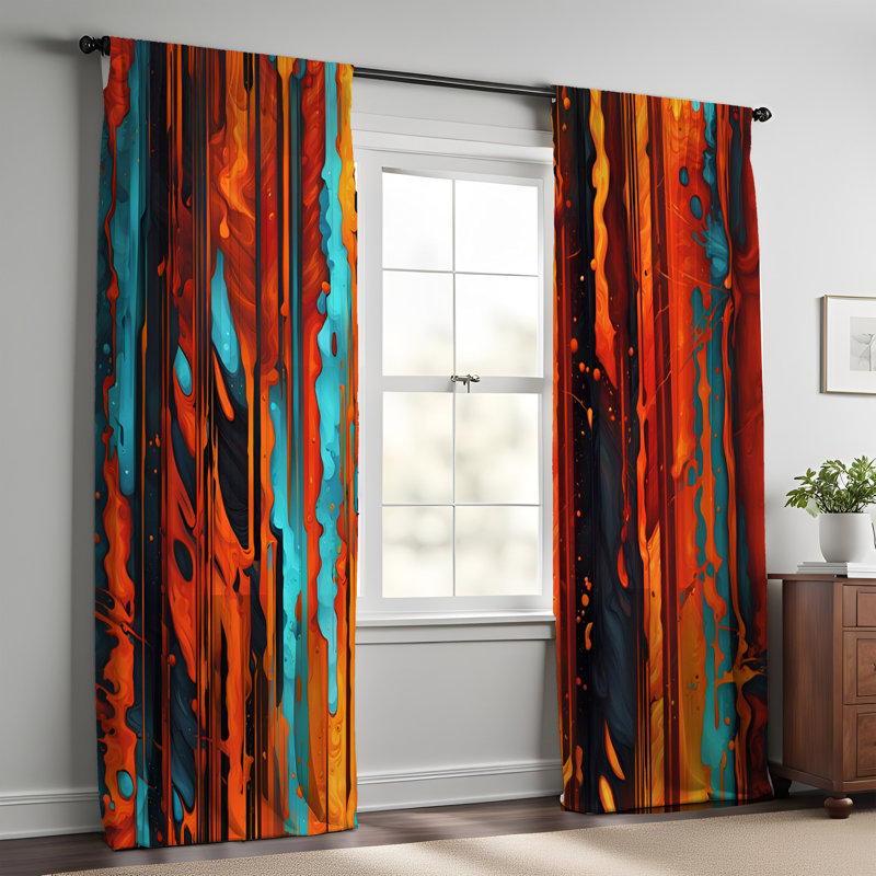 Paire de rideaux semi-transparents en polyester Guitta, L 40 po x L 61 po