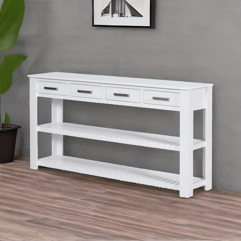 Stylish Entryway Console Table, White