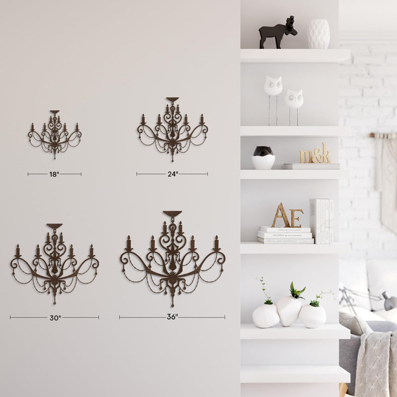 Décoration murale en métal, H 36 po x l 36 po x P 0,05 po, Bronze