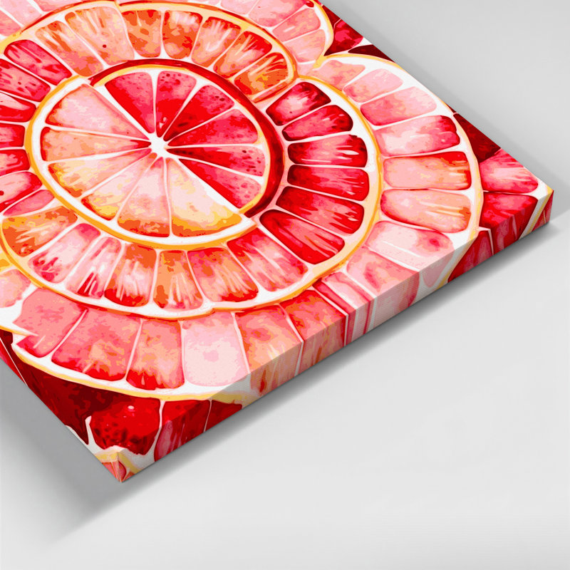 Fruit Grapefruit Beige Canvas Wall Art, 11" H x 14" W