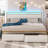Omartin 45.4'' Bed Frame Twin Size with Armrests Headboard & RGB Light, Upholstered Twin Size Bed Platform with Drawers-685555291-722112918