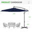 Parasol en porte-à-faux coloré 120 po Arlmont & Co. Ershel-1574343069