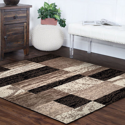 Tapis 5 pi chocolat résistant aux taches