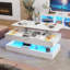 Table basse à plateau relevable de 47,3 po avec lumières DEL RVB APP, station de charge USB et CA, table de rangement haute brillance réglable en hauteur pouvant supporter 180 lb-643808561-662380733