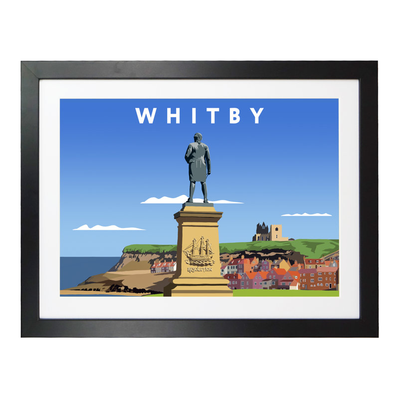 'Whitby 4' by Richard O'Neil - Print, Black Wood Frame, 44 cm H x 54 cm W x 2.2 cm D