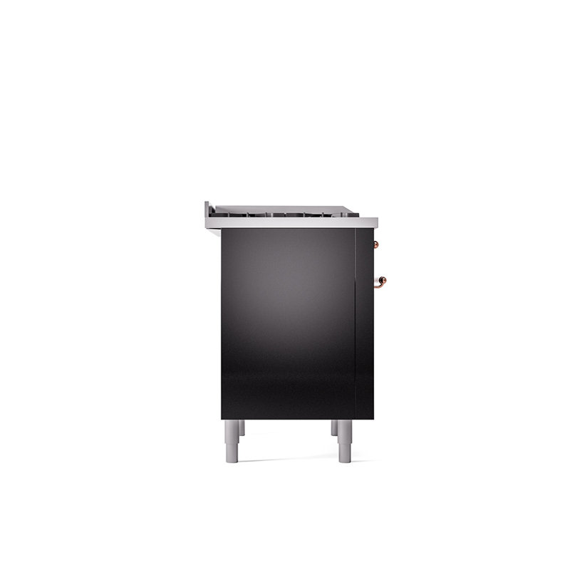 Cuisinière mixte 36 po ILVE Nostalgie II, Gaz naturel, Noir lustré / cuivre