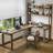 Light-walnut L-Shaped Solid Wood desk-344426704-344426716