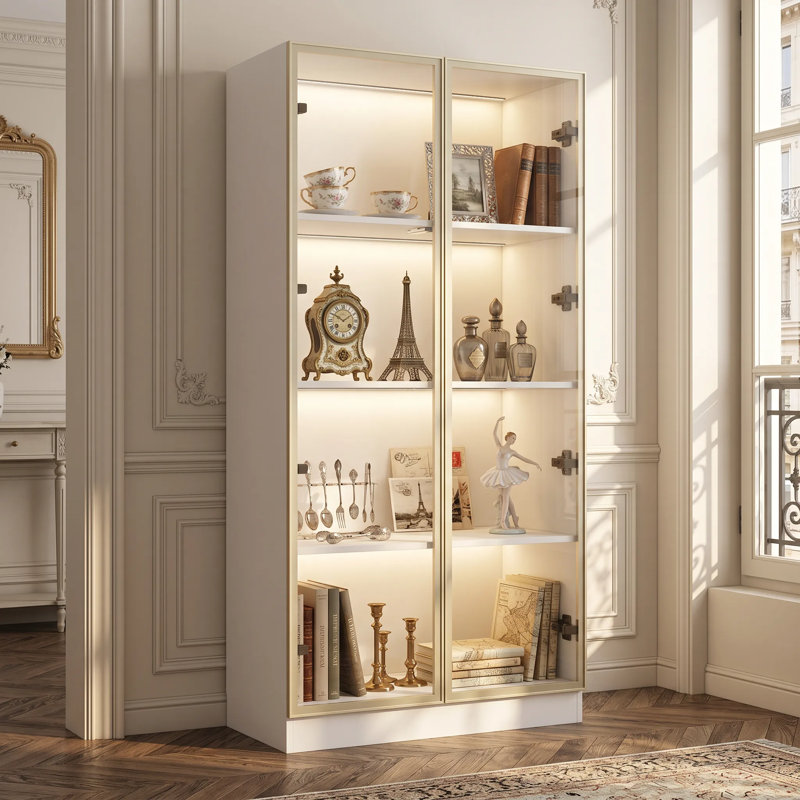 Ouimet 63'' H x 31.5'' W Tower Display Case Curio Cabinet
