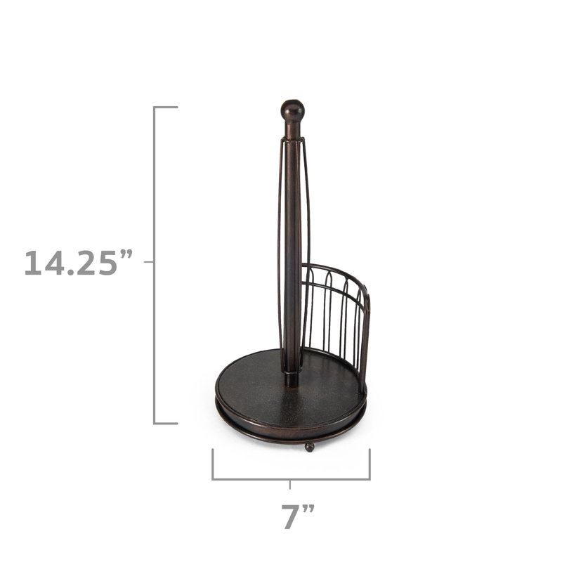 Gourmet Basics by Mikasa French Countryside Paper Towel Holder, 14-Inch, Black