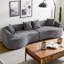 Canapé modulaire courbé sans os de 106 po, canapé modulaire à compression avec éponge et ressort à haute densité, meubles de salon en chenille sans assemblage, canapé-lit mi-doux-128925401