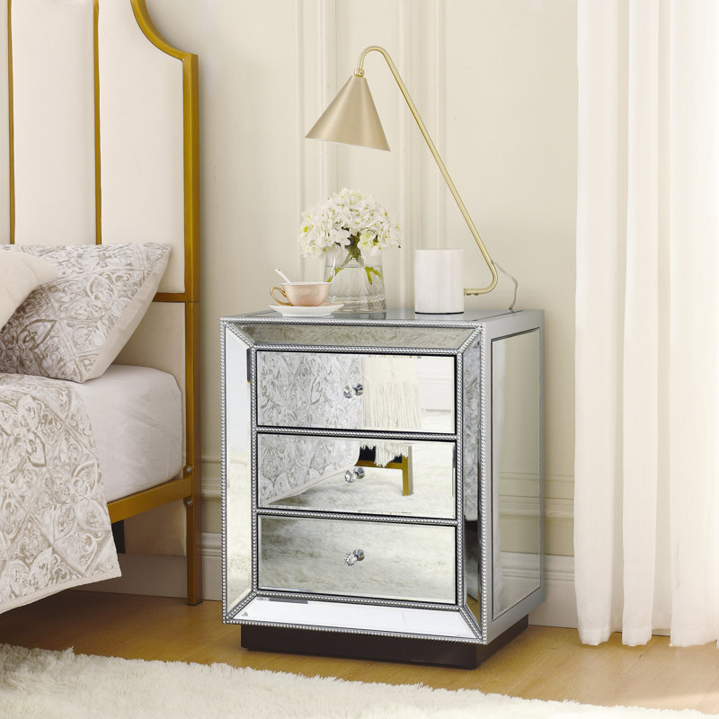Damiyan 22'' W Glass Nightstand