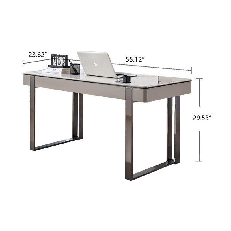 Bureau rectangulaire moderne et minimaliste, H 29,53 po x l 55,12 po x P 23,62 po