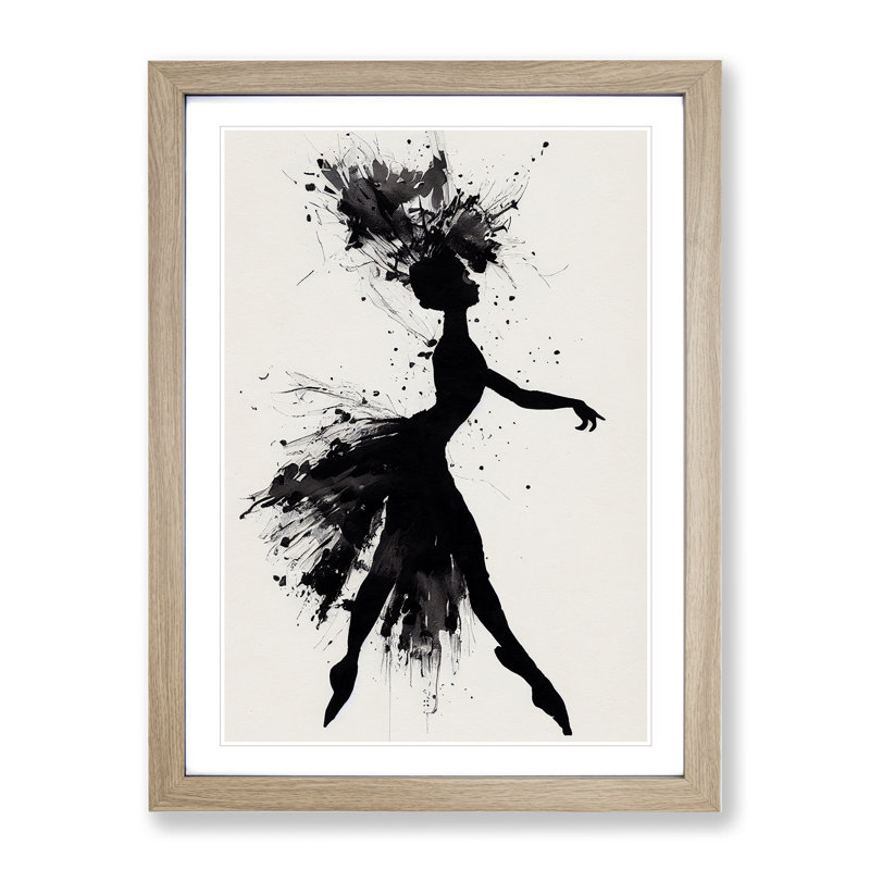 Majestic Ballerina Abstract - Framed Print, 64cm H x 46cm W x 2cm D, Oak Framed