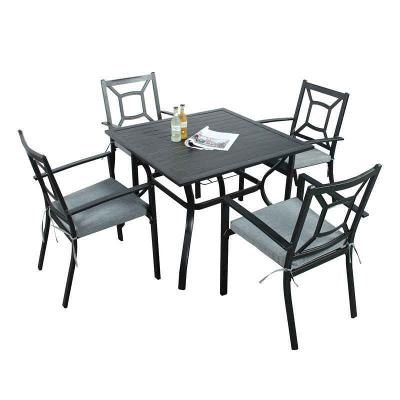 Amiir 4 - Person Patio Dining Set with Square Table , Cushions Included