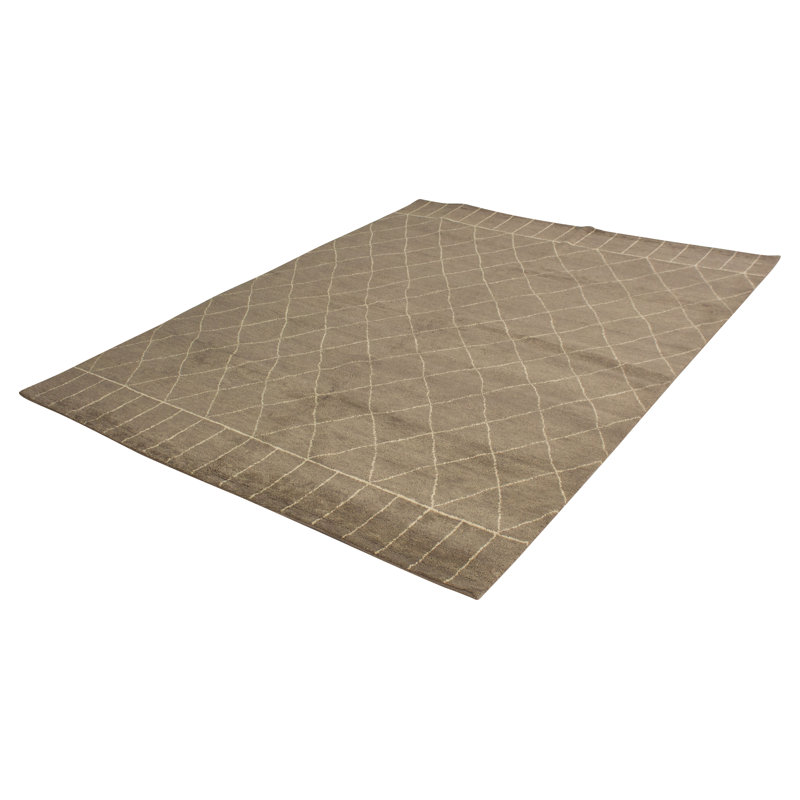 Tapis unique en laine noué à la main style marocain des années 2010 de 9 pi 2 po x 12 pi 1 po gris Alisabeth