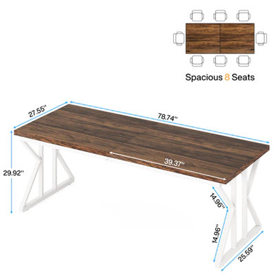 Bureau spacieux pour le bureau et les études, conception double pour accueillir deux personnes, coussins réglables pour une stabilité optimale, style rustique et contemporain, idéal pour le partage de ressources et le multitâche, fabriqué à partir de matériaux de haute qualité.