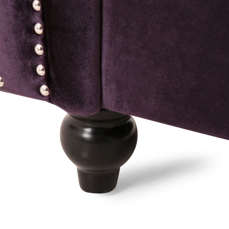 Fauteuil club Chesterfield, Dark Purple Velvet