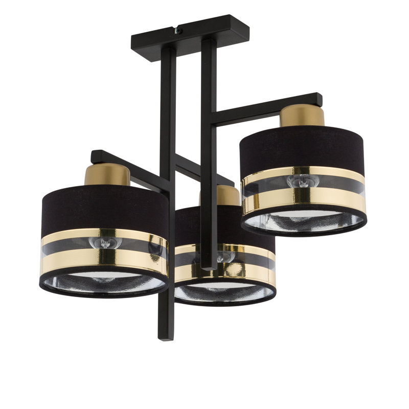 Daanyaal 3 - Light Drum Chandelier, Gold/Black