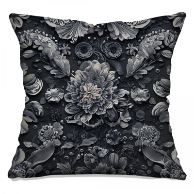 Coussins décoratifs monochromes à motif floral